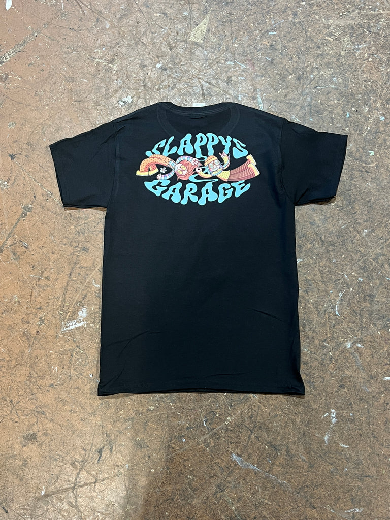 Slappy's Garage- Far Out Shop Tee- Black