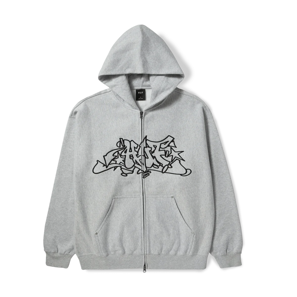 Huf Worldwide- Heavyweights Outlines Hoodie- Heather Grey