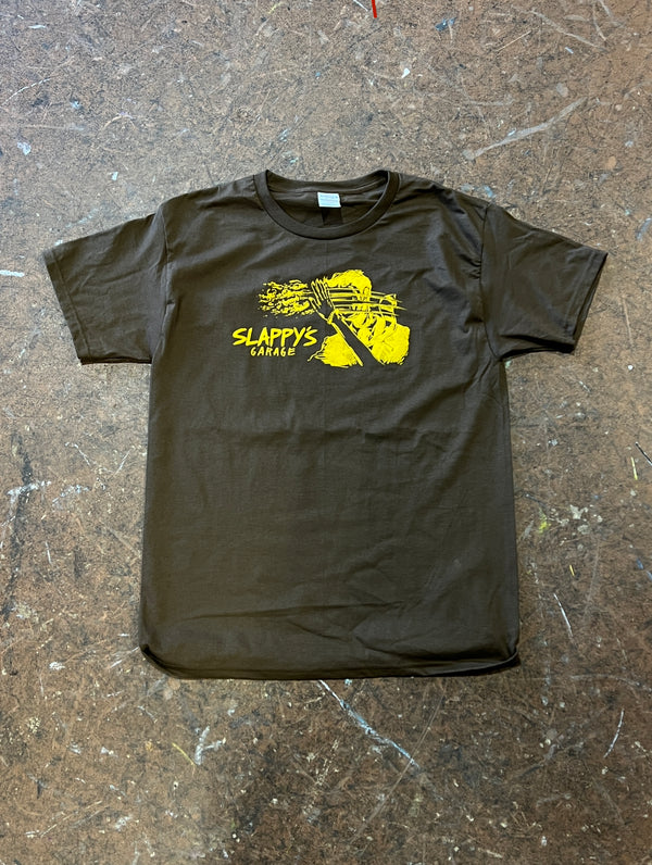 Slappy's Garage- Smear Tee- Brown